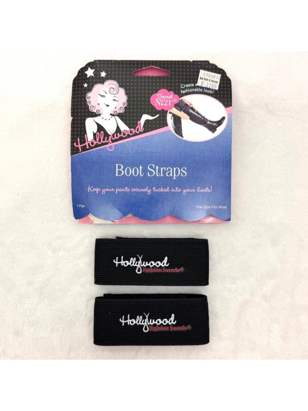 Hollywood Secret No.20 of 37 Boot Straps 1 Pair One Size Fits Most Black